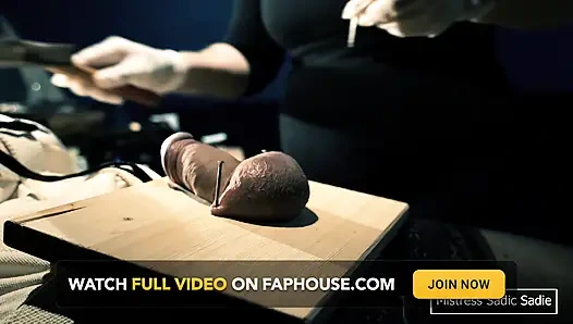 Zum ersten Mal Kugeln und eine Nadel durch deine Eichel nageln.