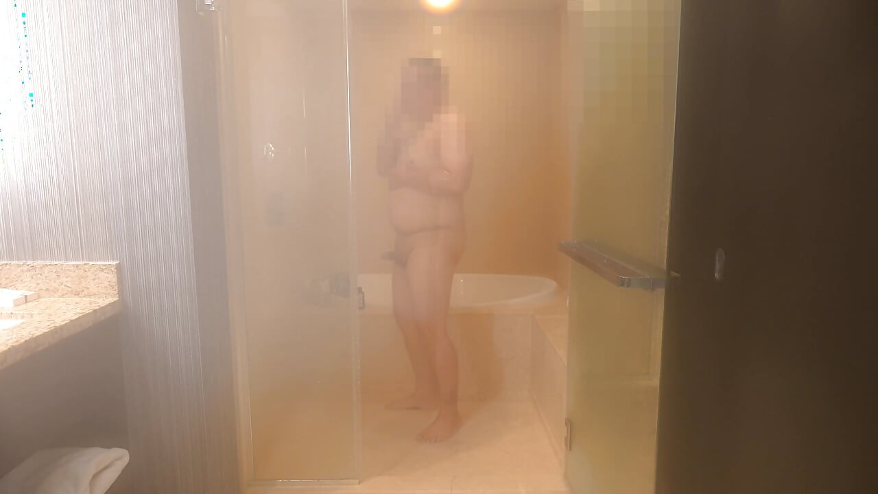 Asian Daddy Speedo Strip, Hot Shower and Masturbate