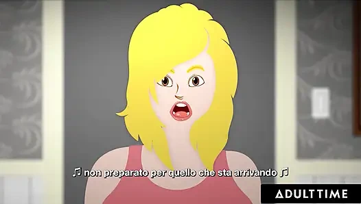 ADULT TIME - Извращенец отчим шлепает и трахает падчерицу Aria Lee для мастурбации! ИТАЛЬЯНСКИЕ СУБТИТРЫ