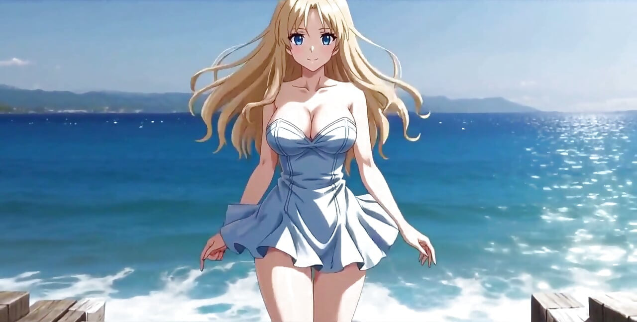 Blondynka mini sukienka dziwka Pier Tyłek & Tit Flash Głośna masturbacja Ai Wygenerowany
