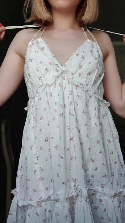 lifted my floral dress and ran my hands down