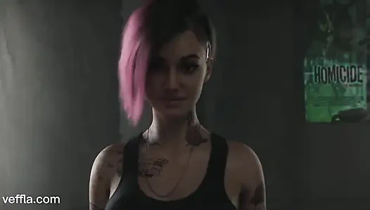 Judy alvarez cyberpunk hentai 2077 - gigitan cinta: memek merah muda dientot habis-habisan