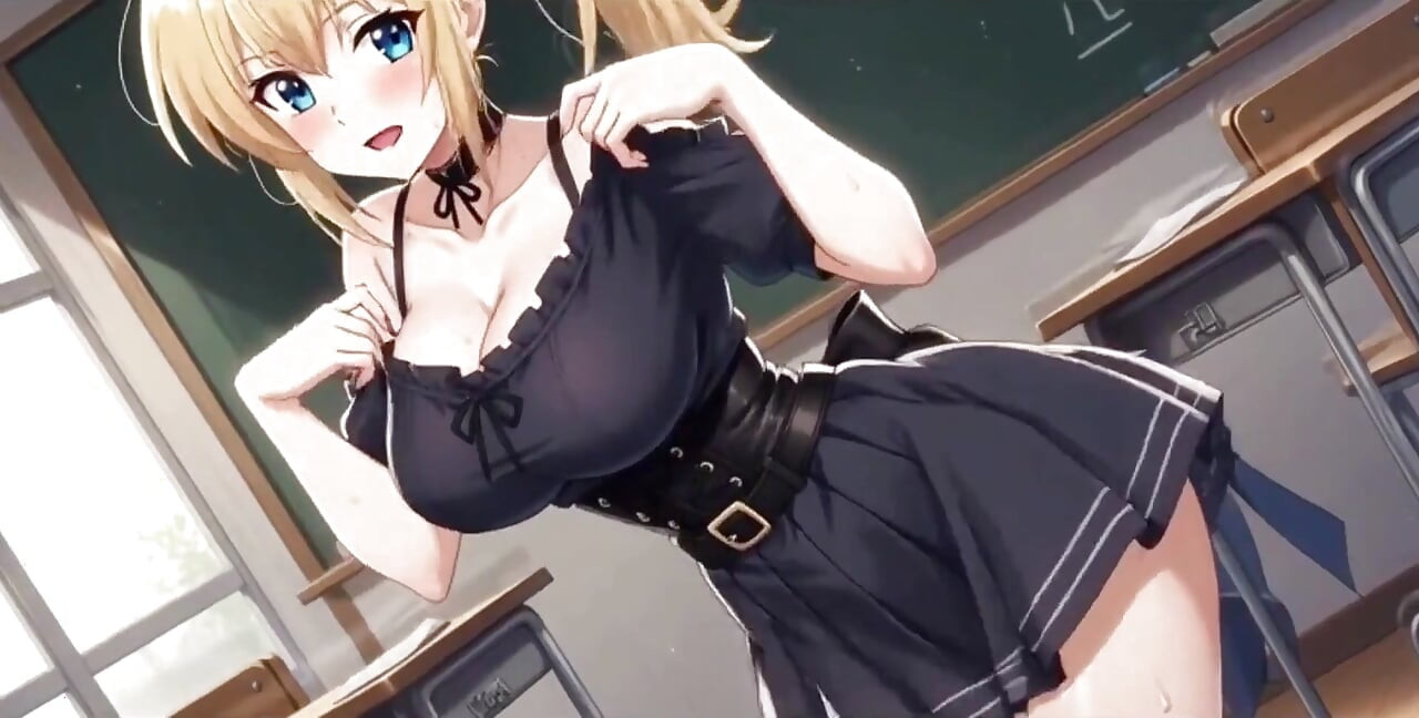 Horny Blonde Student: Short Skirt, Tit Play & Wet Pussy Masturbation Ai Generation