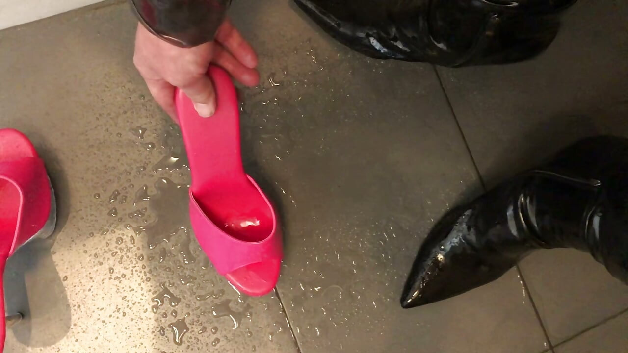 Piss and Cumon Pink High Heel Mules - User Request