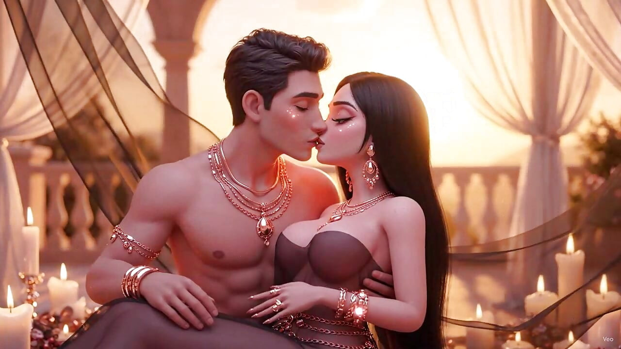 Extrem närbild desi kyssar - guldsmycken mein sexig indisk tjej aur stilig pojke ki full romantisk natt