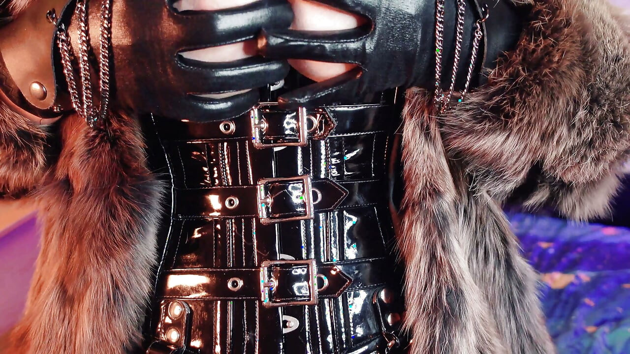 FUR FETISH video: beautiful Mistress tease and seduce. ASMR and JOI. Arya Grander.