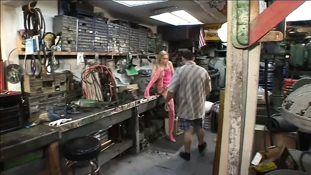 Dirty cock sucking bitch in pink outfit getting waxed and face jizzed on