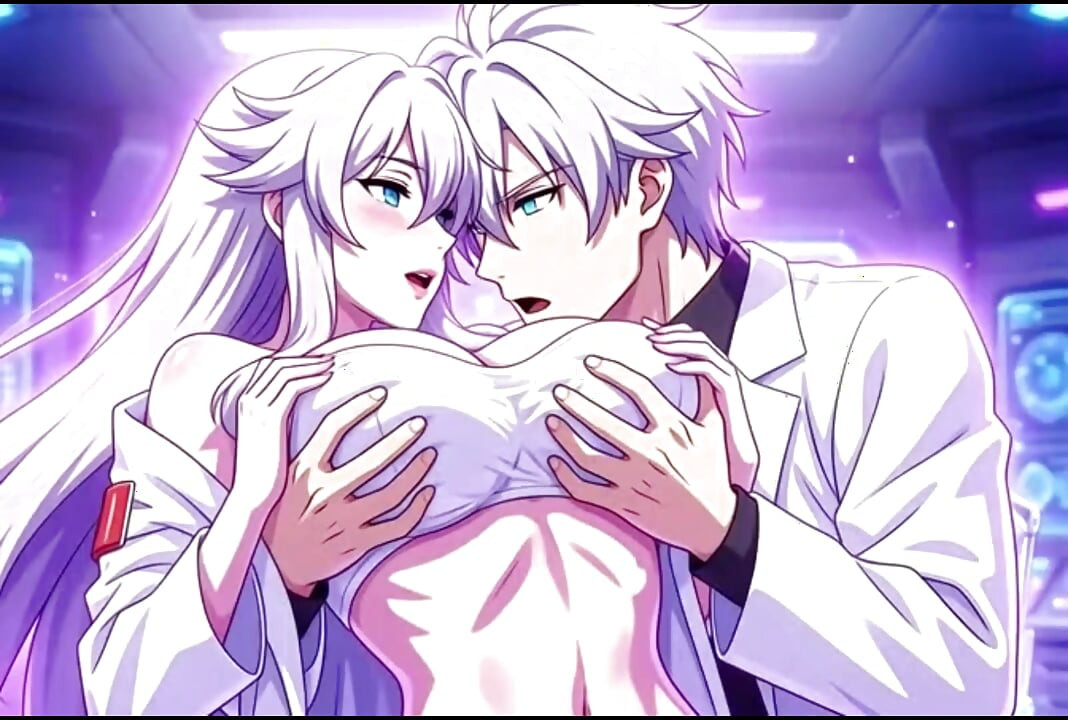 Mad scientist creates perfect futanari clone of himself for sex desire