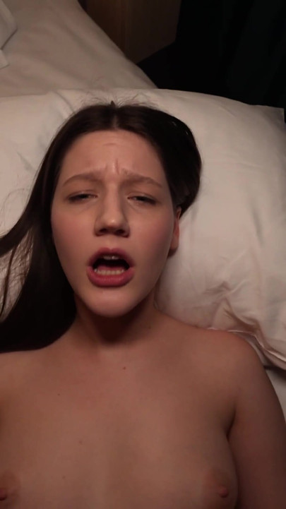 Evening portion of cum on her tongue after hot sex | Clip 1