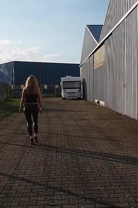 Mature Woman in Tight Black Leggins