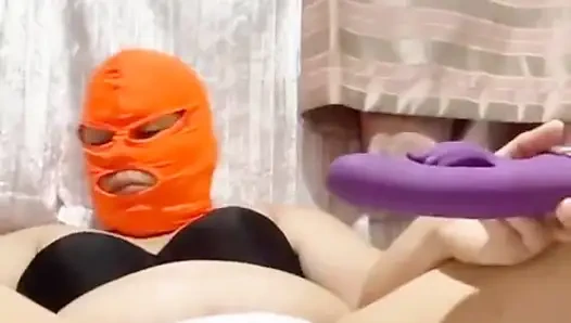 Wife watching my video, while she does solo