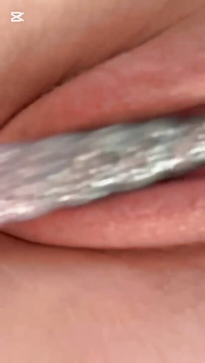 Tight teen pink pussy masterbating