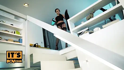 POV - Horny fuck threeway with cum loving babes Nelly Kent and Sasha Rose