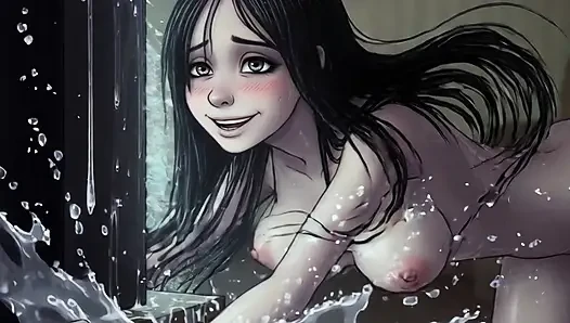 Beautiful Horror Girl Crawled Out of My TV