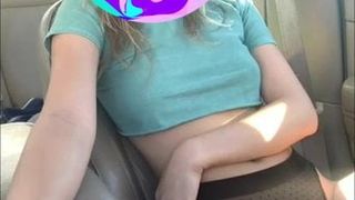 Horny Romanian masturbates in the car on videochat