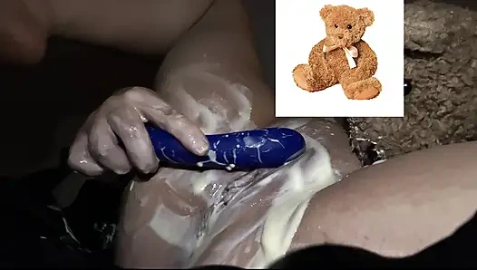 4k-ASMR YOGURT FOOD FETISH- KINKY STEPSISTER MASTURBATES WITH DILDO- CUMFLATION HENTAI-  -ARABIAN SNOWWHITE