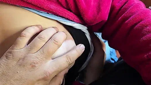 Cute girl sucking morning wood until my cock explodes