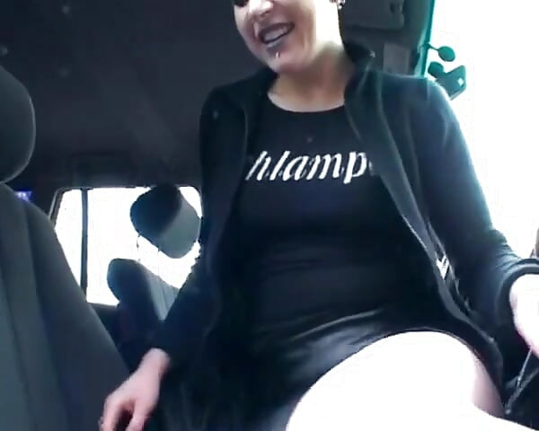 Goth German Slut Playing with Her Pierced Pussy