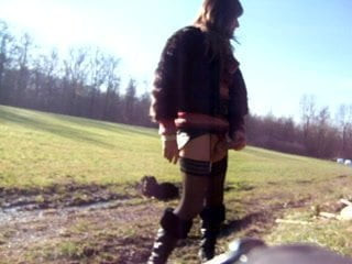 Tranny outdoor masturbating
