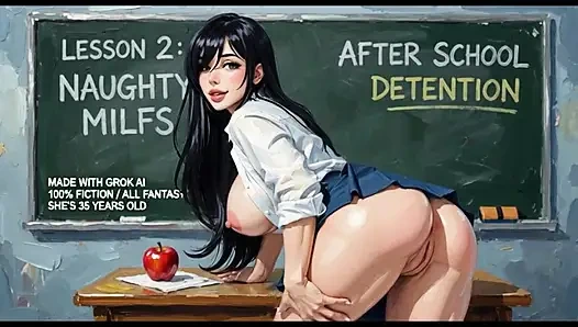 Kız öğrenci üniformalı orta yaşlı seksi kadın 2