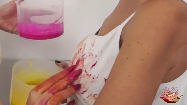 Brushing bodies with cum