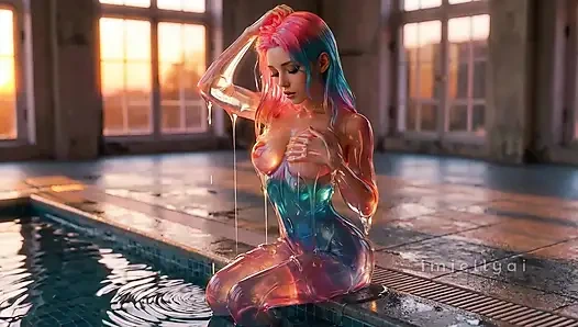 "Розовый и синий капает - наблюдай за ее свечением"