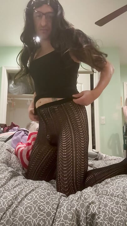 Sissy in black dress