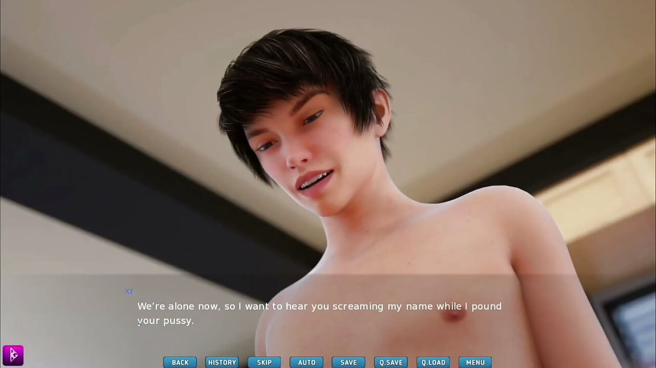 Big boobs and big ass beauty gives her crush a blowjob and gets face fucked - gameplay part 7