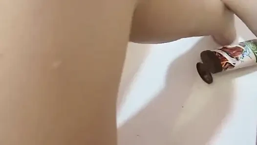 Shaving off hairy pussy,ass,armpits,legs