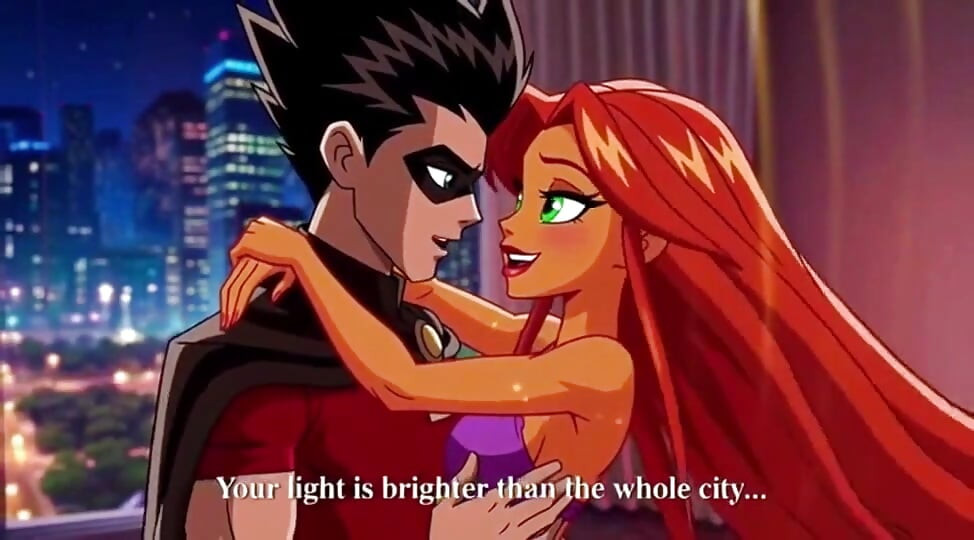 STARFIRE & ROBIN STEAMY PENTHOUSE ROMANCE - Hot 3D Anime Couple