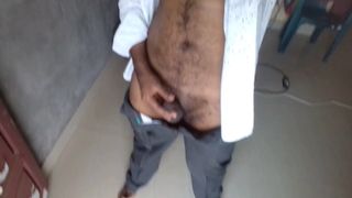 mayanmandev in white clothes showing hairy body