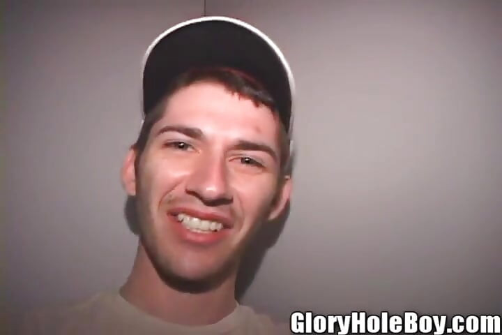Hot Boy Baseball Cap Bastard Blowing Glory Hole Boners in Filthy Hole in Wall