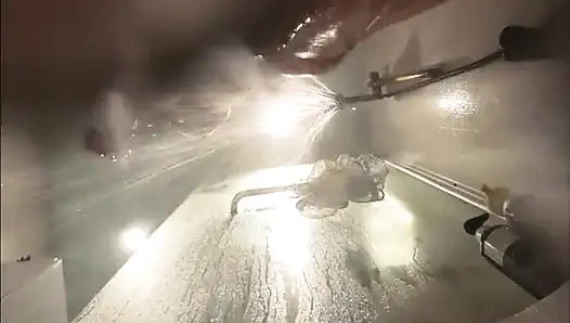 Webcam Under Stepsisters Bath. Wet Pussy After Sex with Boyfriend