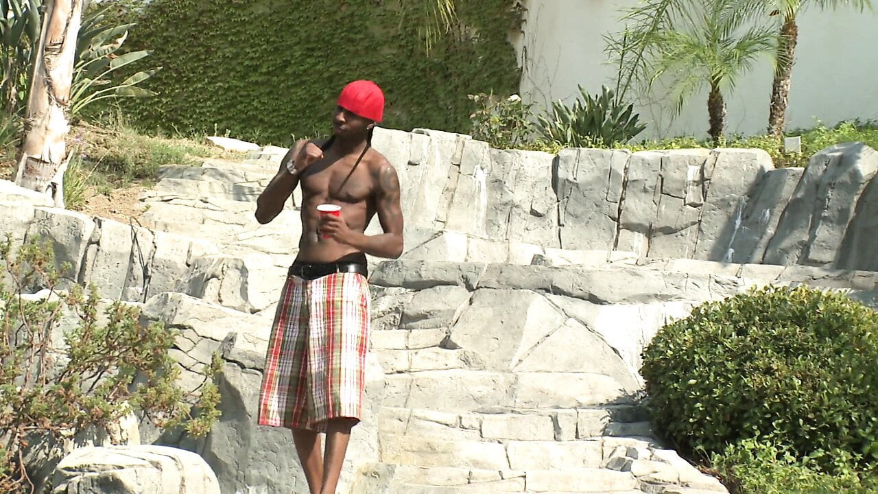 Black guys get to fuck two hot blondes by the pool