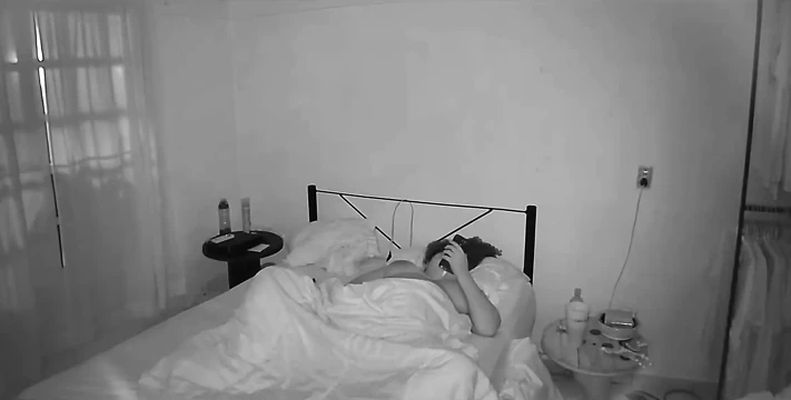 Chubby Pregnant Girlfriend Masturbates While I Spy on Her on Camera