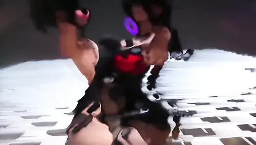 B018 große brust drückt und speichel-hölle