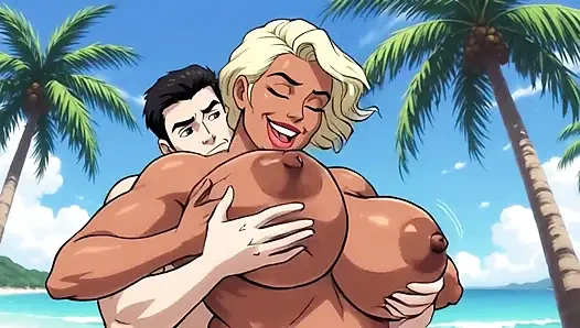 Ai Мультфильм женщин на нудистском пляже