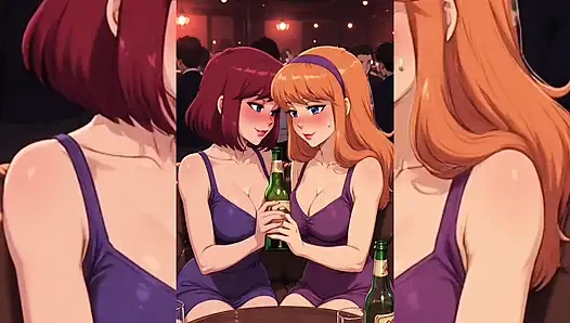 Yapay zekalı lezbiyen süper sürtükler - dil öpüşen grup seks