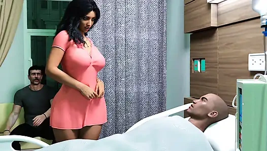 Father In Law Fucking Stepson Cheating Girlfriend Pussy Infront Of Him In Hospital