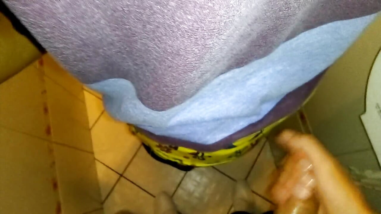 Fucking Twink Bareback with My Huge Cock at a Bar Toilet - Facial Cumshot