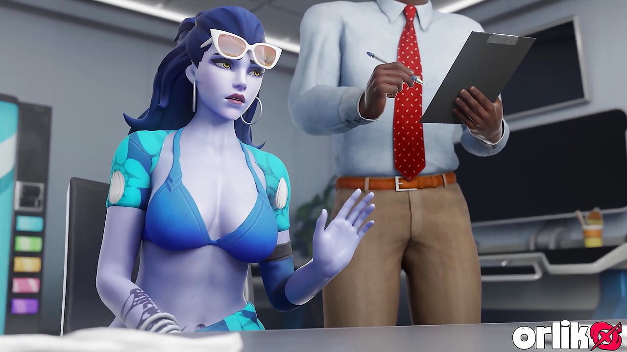 Widowmaker, пригодливий великий чорний член в аеропорту перед літнім відпочинком, порно Overwatch