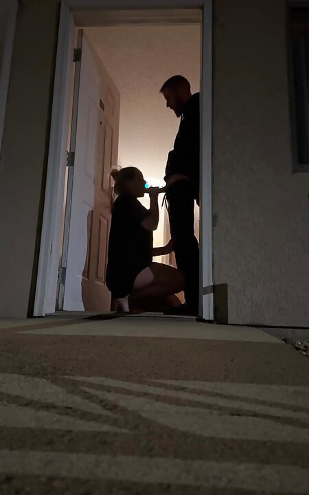 Trying to Get Caught! Sex in the Doorway at the Hotel