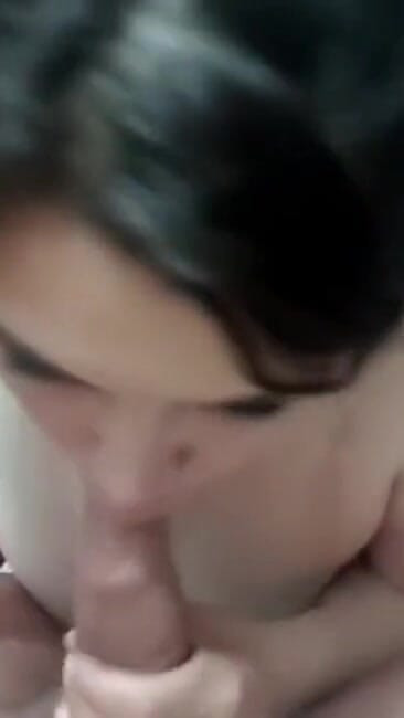 At the request of a follower she gives a beautiful blowjob to her stepfather via webcam | Clip 1