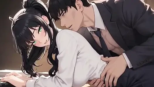 Big tits secretary gets bent over the desk by her boss for fucking private meeting