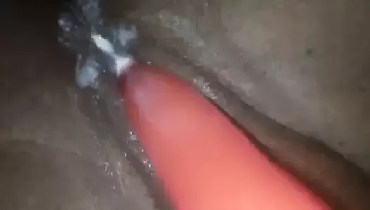 juicy pussy creaming on a dildo