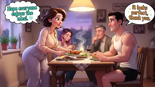 Rahasia binatu terlarang ibu tiri saat di telepon (AI dihasilkan)