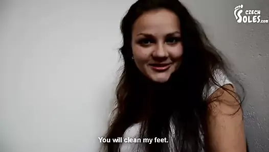 Bratty young girl foot worship - POV - CzechSoles.com teaser