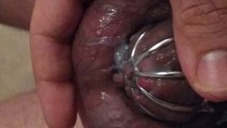 Cumming locked in chastity