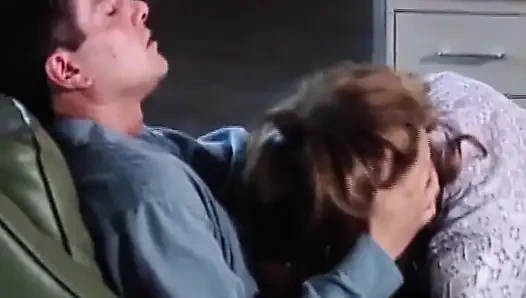 Busty Brunette MILF Enjoys Intense Desk Fuck Session