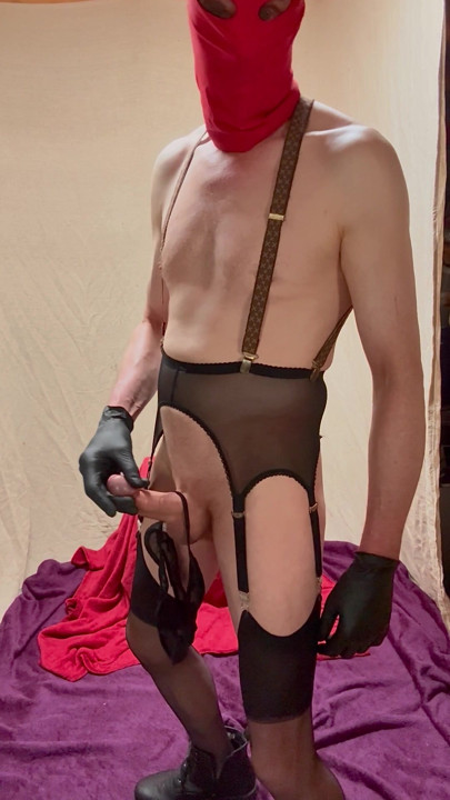 Cock With Lacy Warm Black Panties
